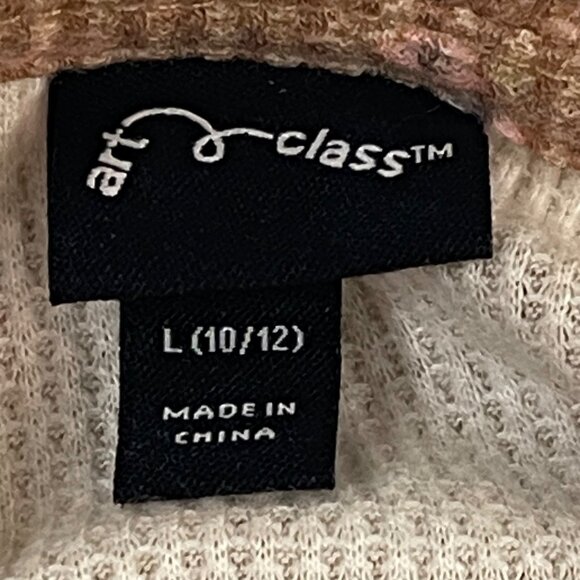 Floral Ribbed Henley Long-Sleeve Top With Button Details Girls Casual Wear - Picture 9 of 10